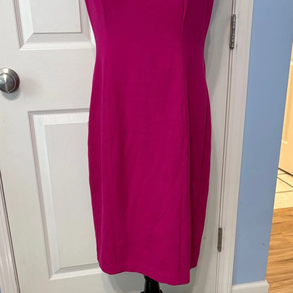 Talbots Vibrant Pink Midi Dress - Picture 3 of 9